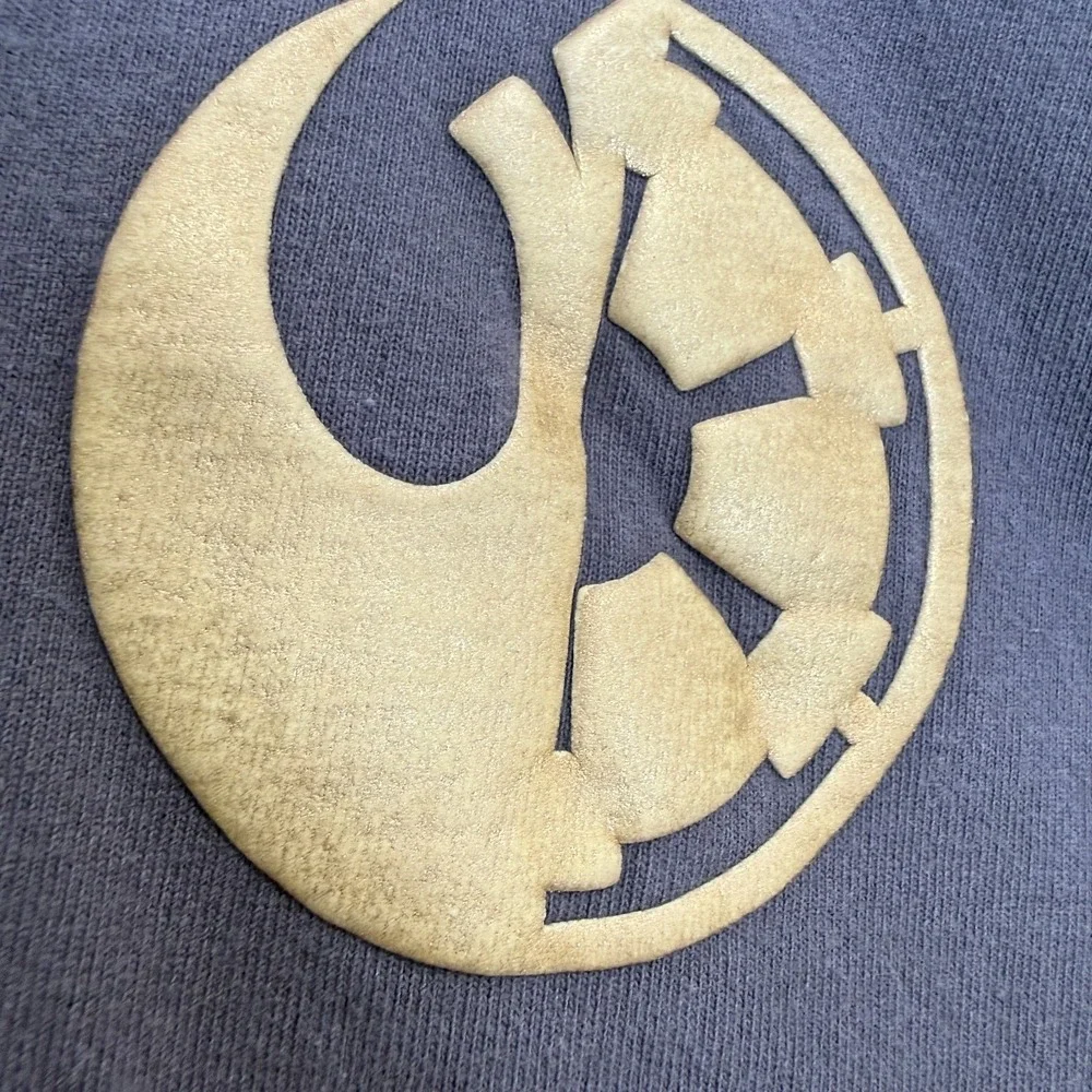 Disney Parks Star Wars Galaxys Edge Spirit Jersey‎ Shirt XS Gray Gold Glitter